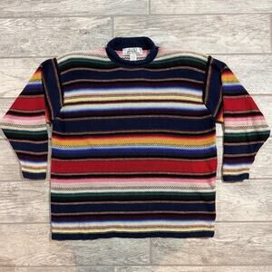 Katy D by Kathryn Deene Women's Vtg Rainbow Sweater 18/20 Roll Neck Ramie Cotton